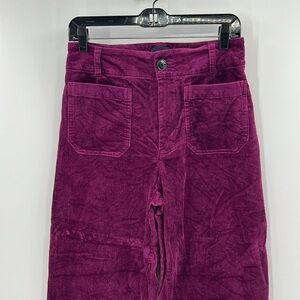 Maeve Colette Cropped Magenta Corduroys